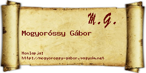 Mogyoróssy Gábor névjegykártya