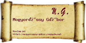 Mogyoróssy Gábor névjegykártya
