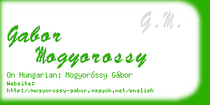 gabor mogyorossy business card