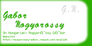 gabor mogyorossy business card